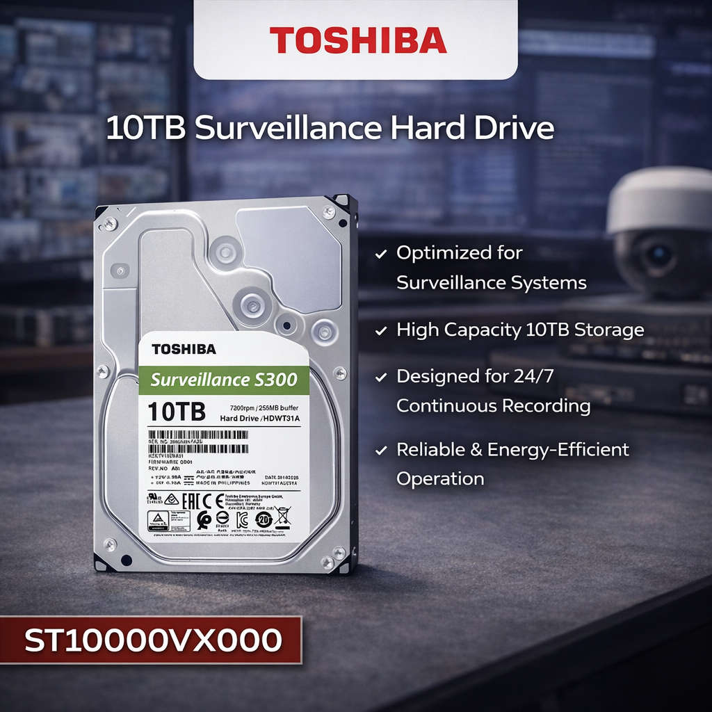 Toshiba 10TB S300 Pro Surveillance Hard Drive