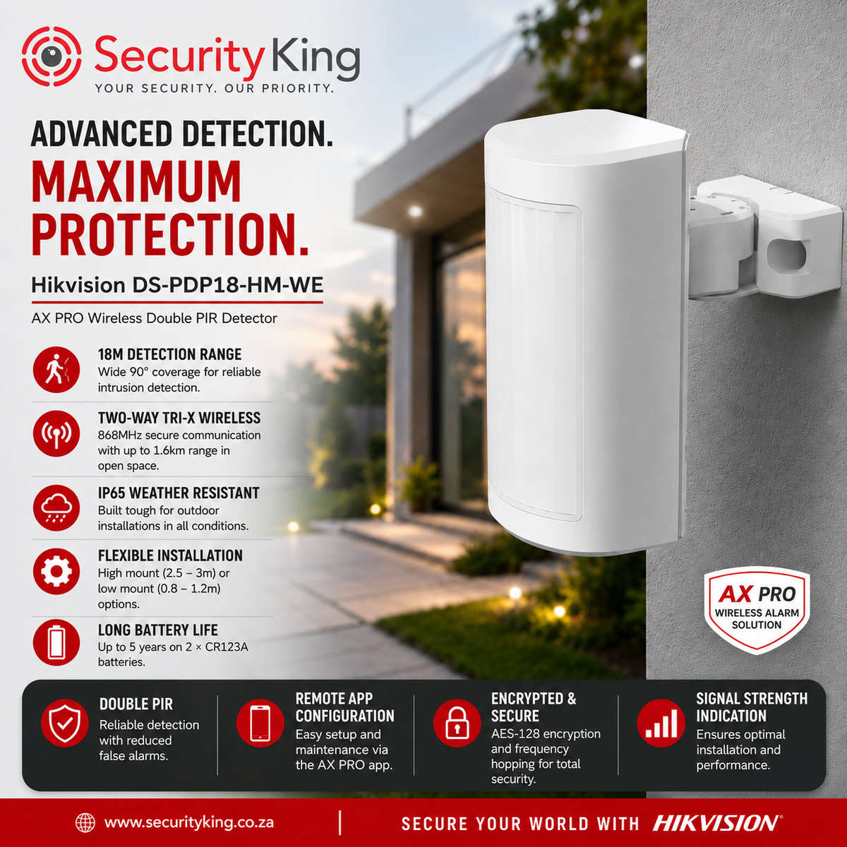 Hikvision AX PRO Wireless Double Outdoor PIR Detector
