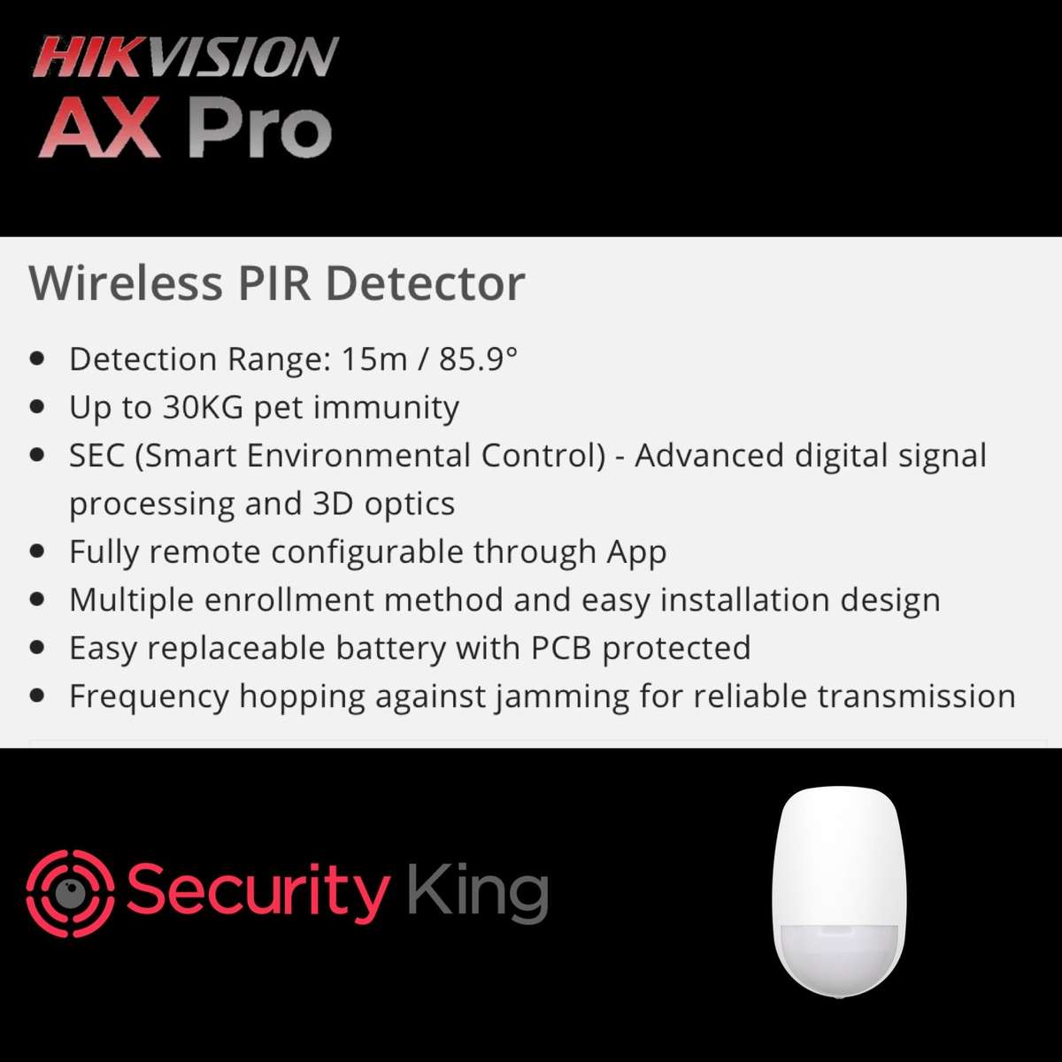 Hikvision AX PRO Wireless PIR Detector