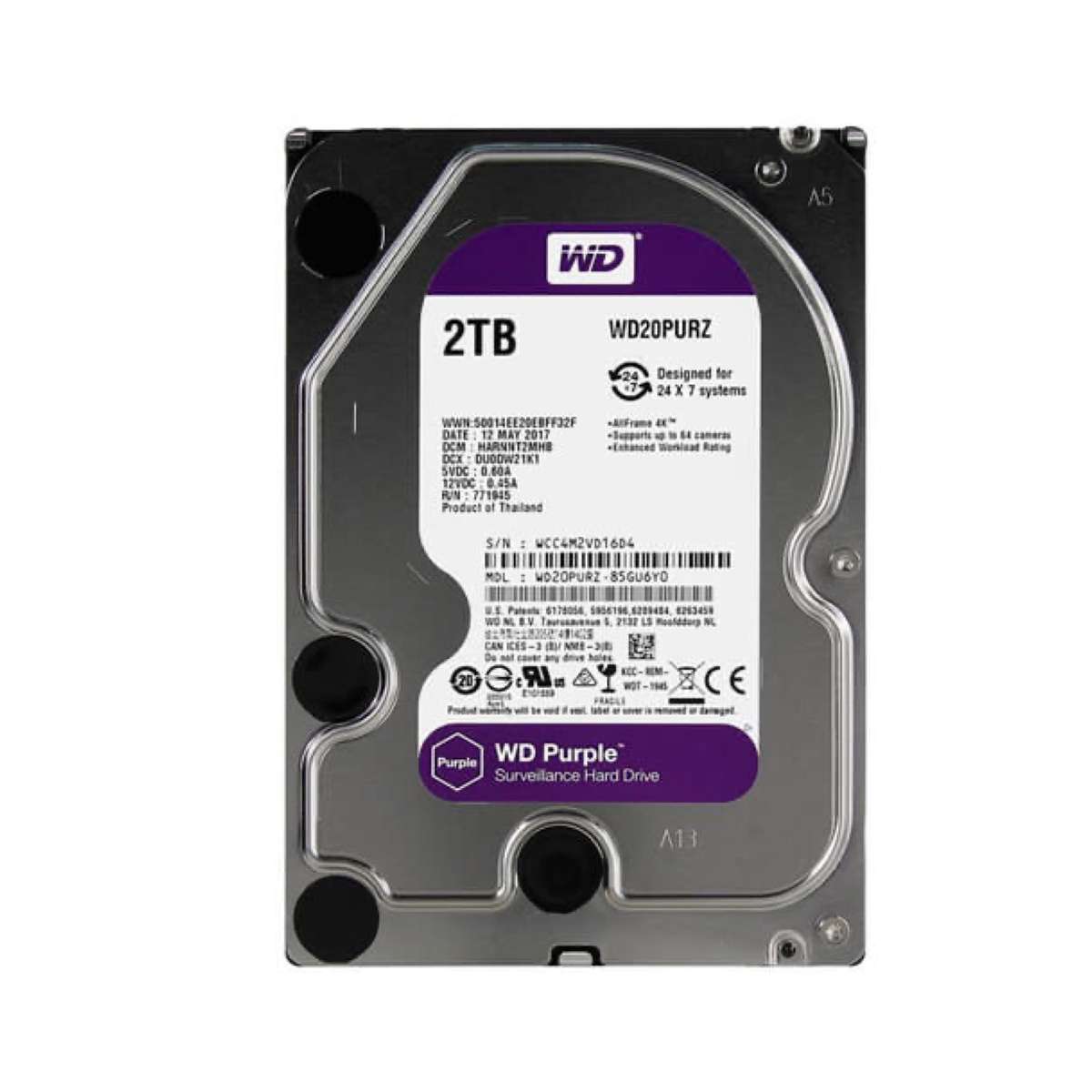 2TB WD Purple Surveillance Hardrive