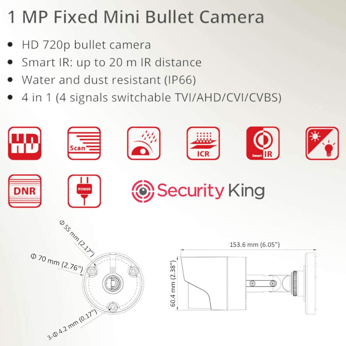 Hikvision 720p IR Bullet Camera DS-2CE16C0T 2.8mm