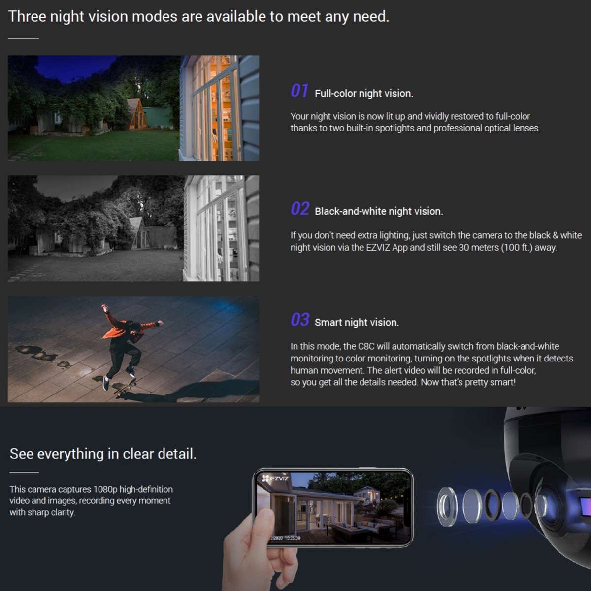 EZVIZ C8C Full HD Outdoor Pan/Tilt Security WiFi Camera