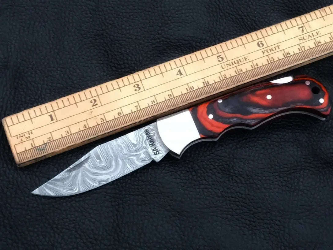 Damascus Steel Folding Knife-C81