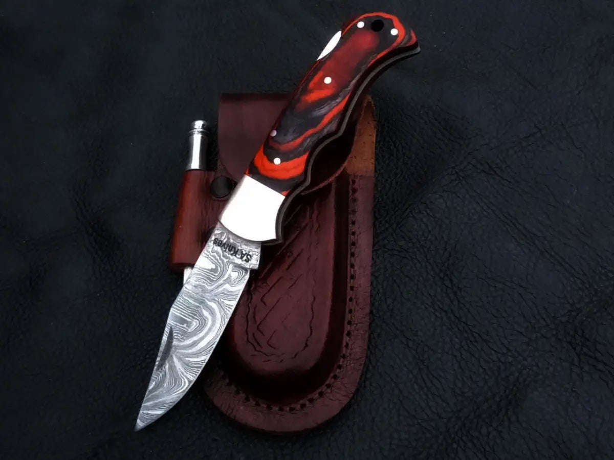 Damascus Steel Folding Knife-C81