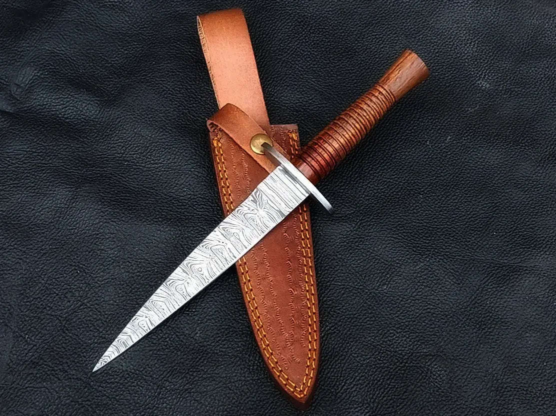 Handmade Damascus Steel British Commando Dagger - C252