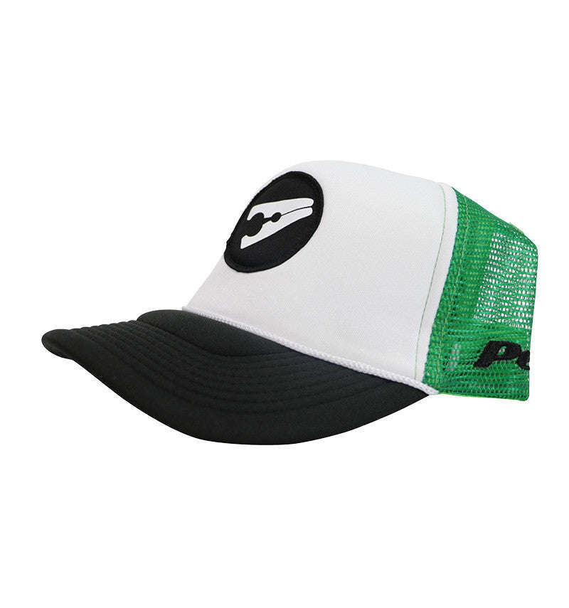 Trucker Cap Bent Peak - Green, Black and WhiteD3