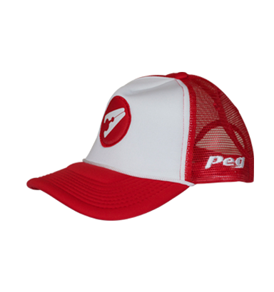 Trucker Cap Bent Peak - Red and White D3