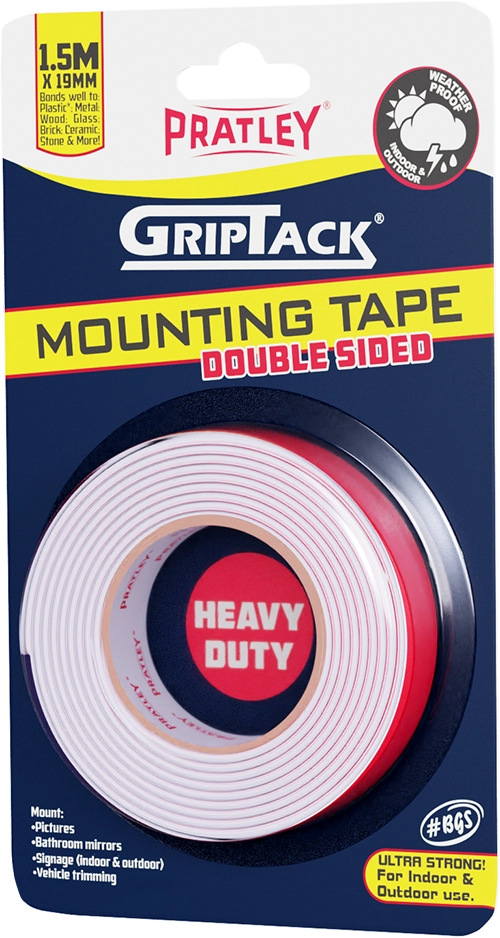 PRATLEY GRIPTACK MOUNTING TAPE 1.5M X 19MM