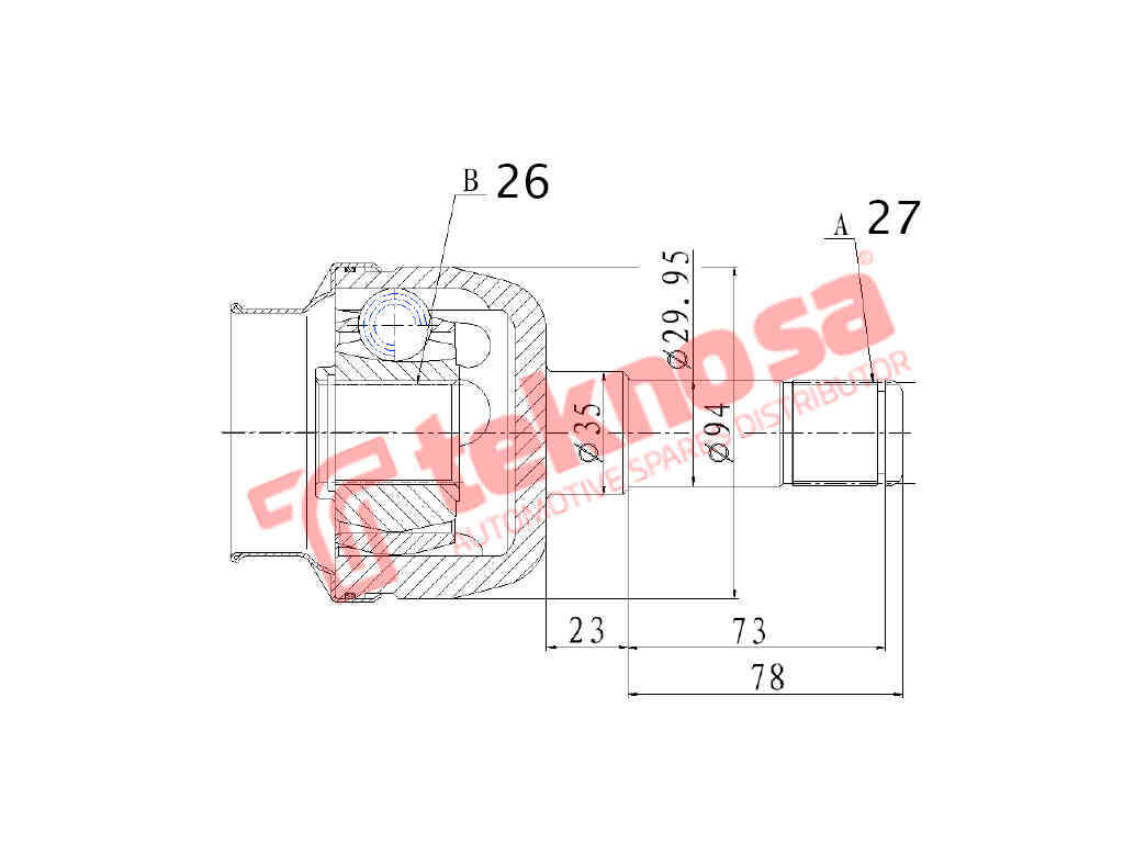 INNER CV JOINT - OP4023 (TEKNOSA)