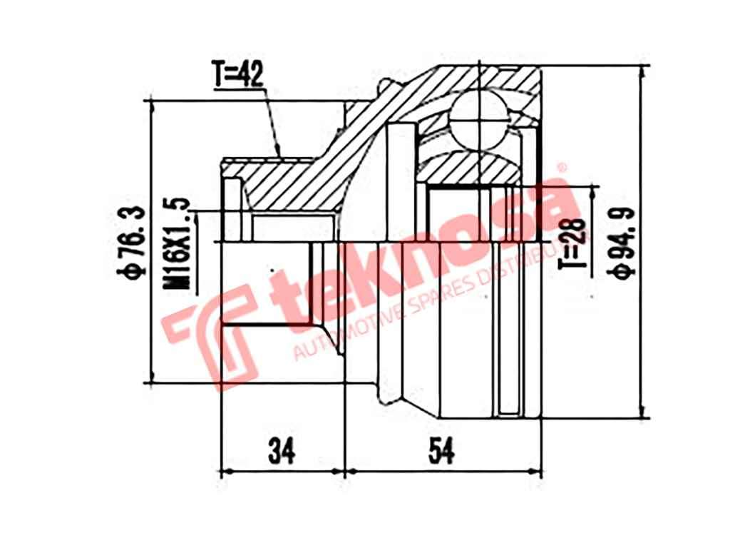 OUTER CV JOINT - AD3008 (TEKNOSA)