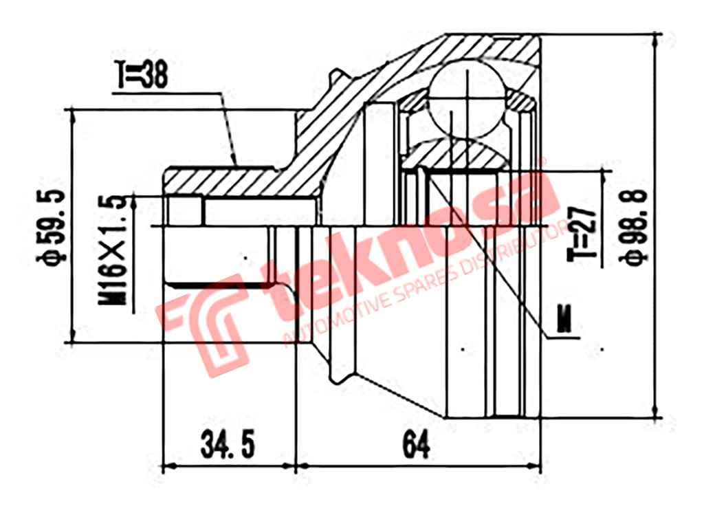OUTER CV JOINT - AD3010 (TEKNOSA)