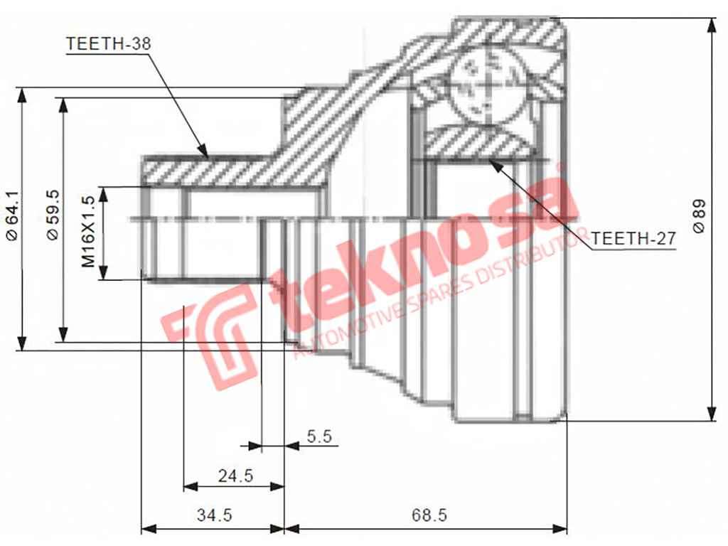 OUTER CV JOINT - AD5929A (TEKNOSA)