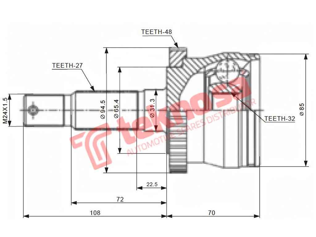 OUTER CV JOINT - CH5710A (TEKNOSA)