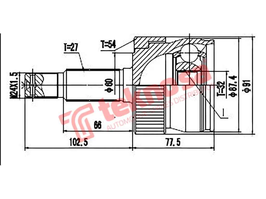 OUTER CV JOINT - CH5925A (TEKNOSA)