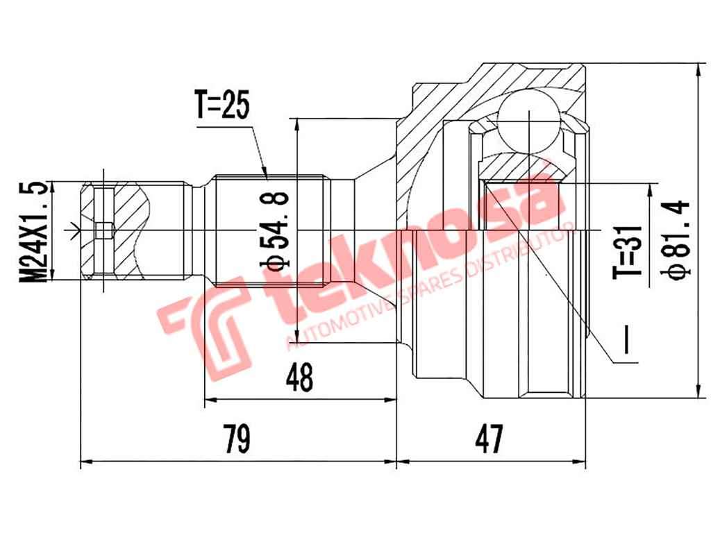 OUTER CV JOINT - CT5918F2 (TEKNOSA)