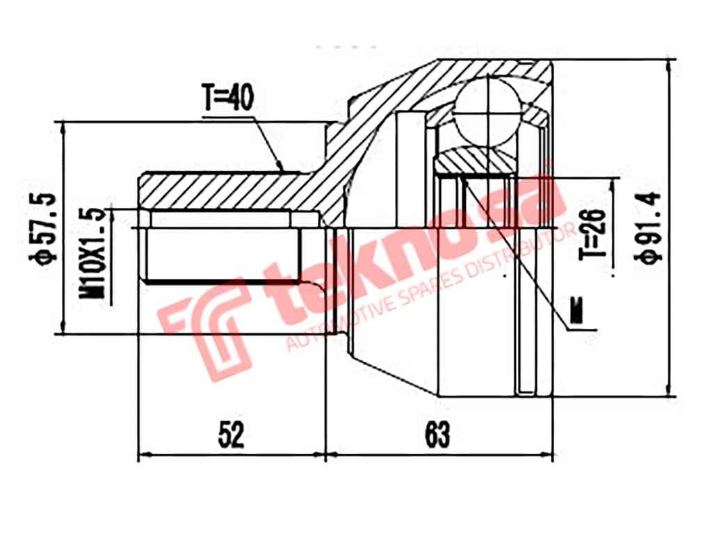 OUTER CV JOINT - FD3013 (TEKNOSA)