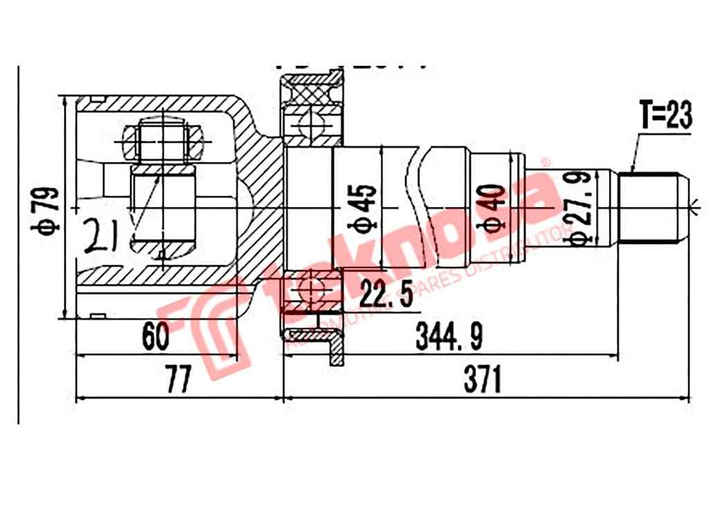 TEKNOSA FRONT LEFT - RIGHT INNER CV JOINT For FORD BANTAM [3] 1.3I (ROCAM)(8V 55KW) 03-08