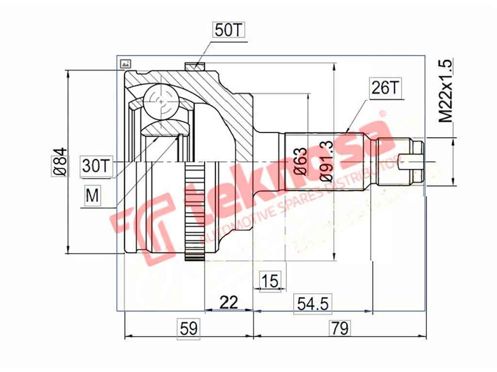 OUTER CV JOINT - HO3004 (TEKNOSA)