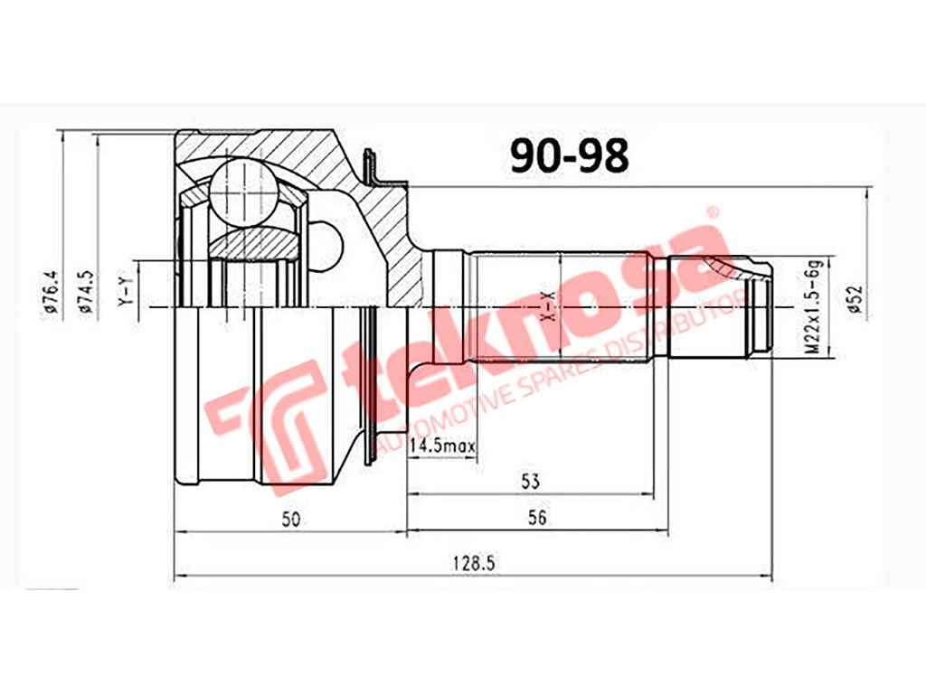 OUTER CV JOINT - HO3008 (TEKNOSA)