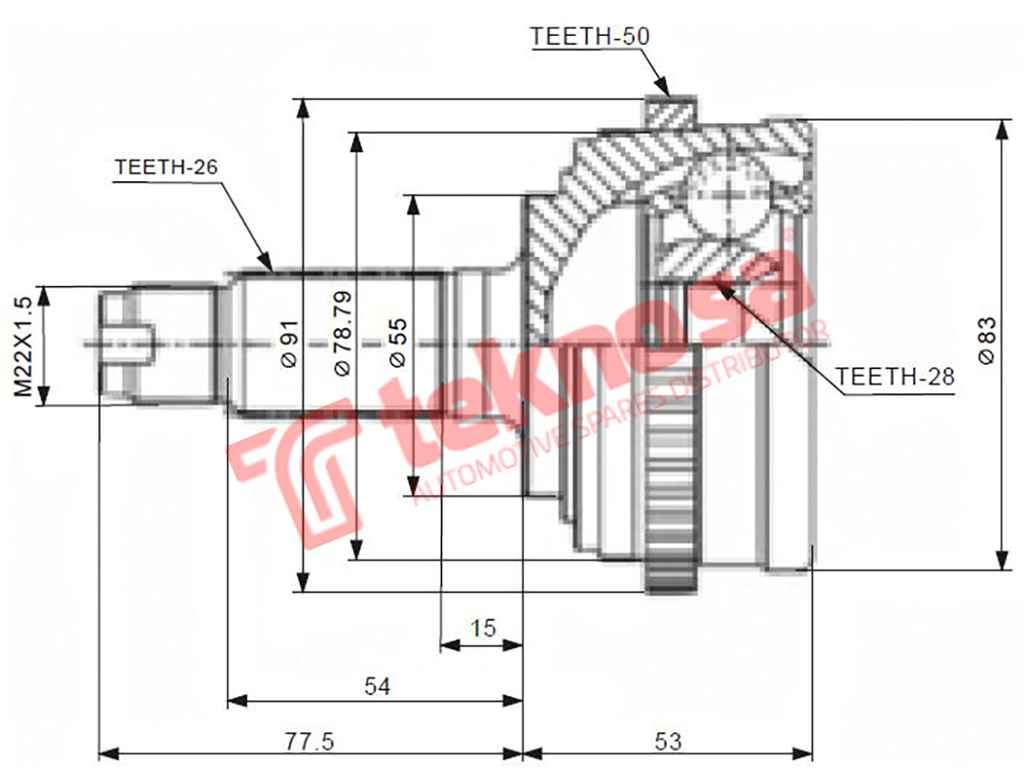 OUTER CV JOINT - HO5942A (TEKNOSA)