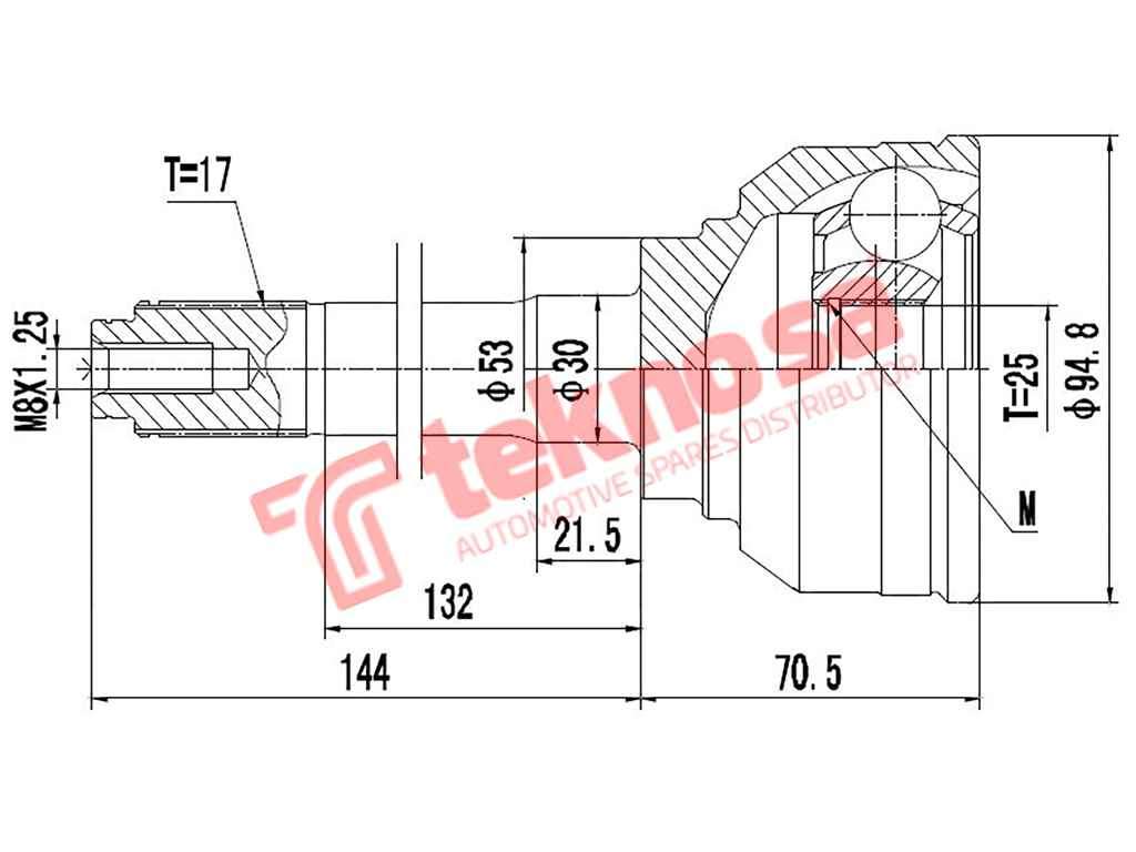 OUTER CV JOINT - IZ5945P (TEKNOSA)