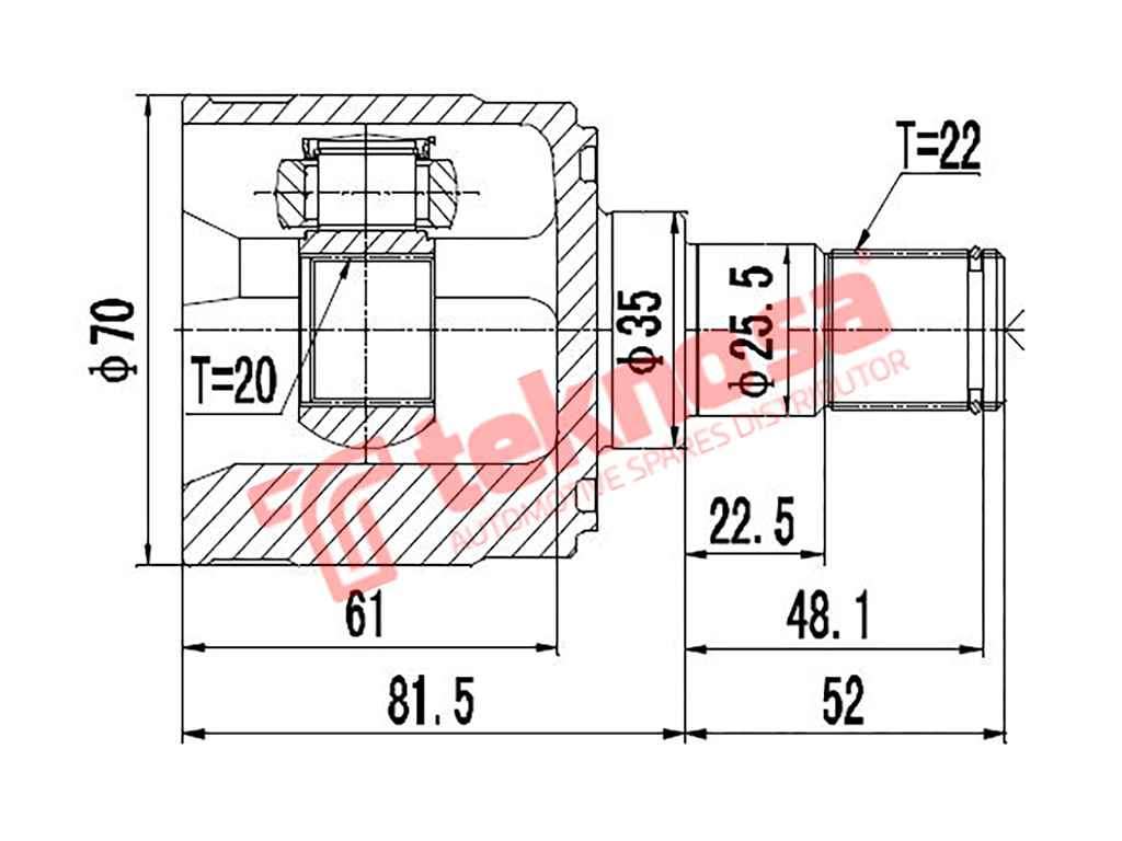 INNER CV JOINT - KA4011 (TEKNOSA)