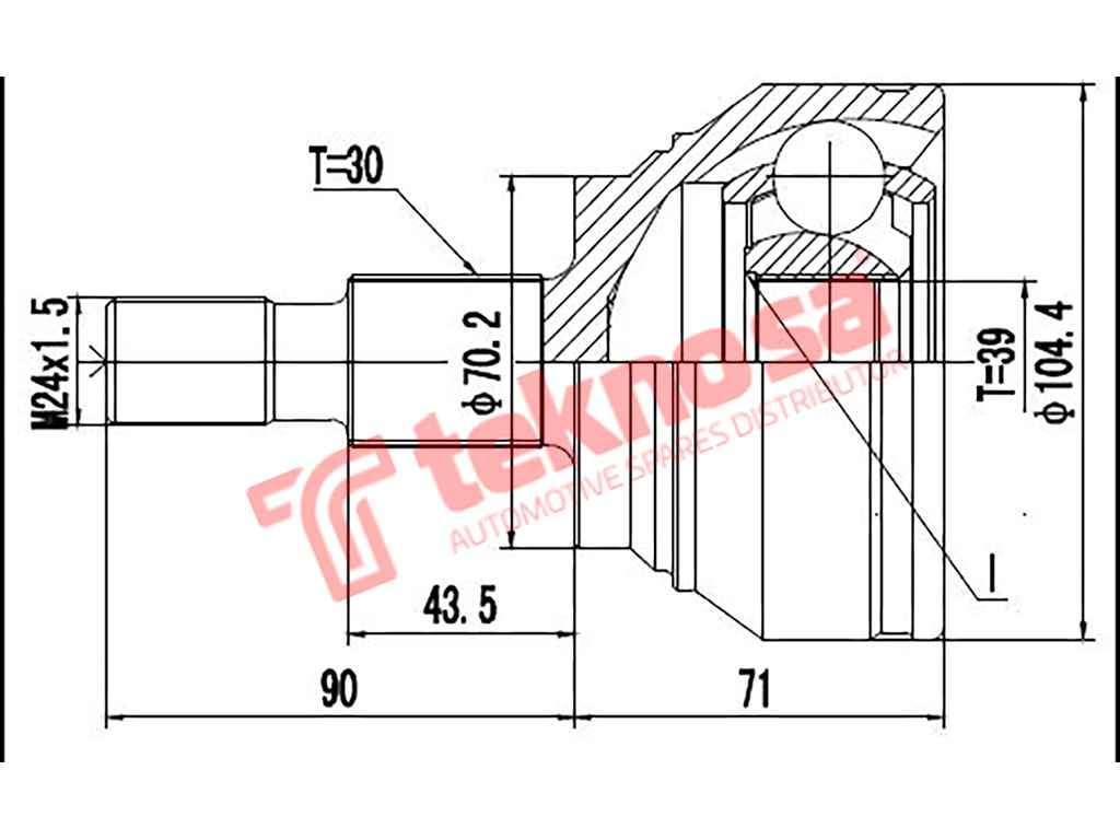 OUTER CV JOINT - ME3004 (TEKNOSA)