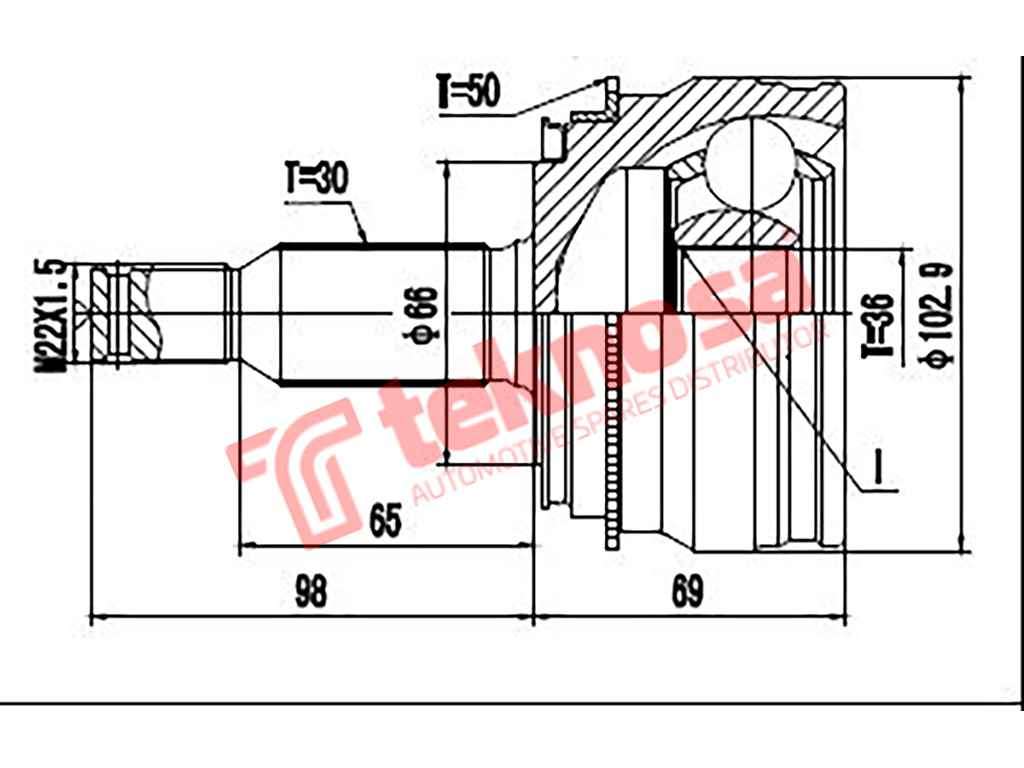 OUTER CV JOINT - MI71863A (TEKNOSA)