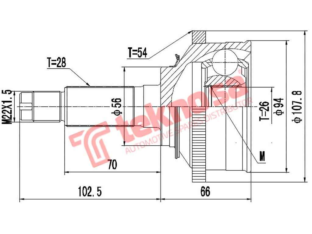 OUTER CV JOINT - MZ5729A (TEKNOSA)