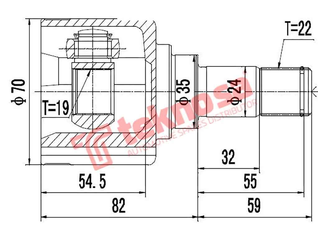 INNER CV JOINT - MZ8043 (TEKNOSA)