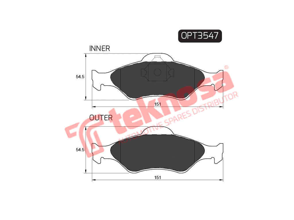 BRAKE PADS - OPT3547 (OPTIMA)