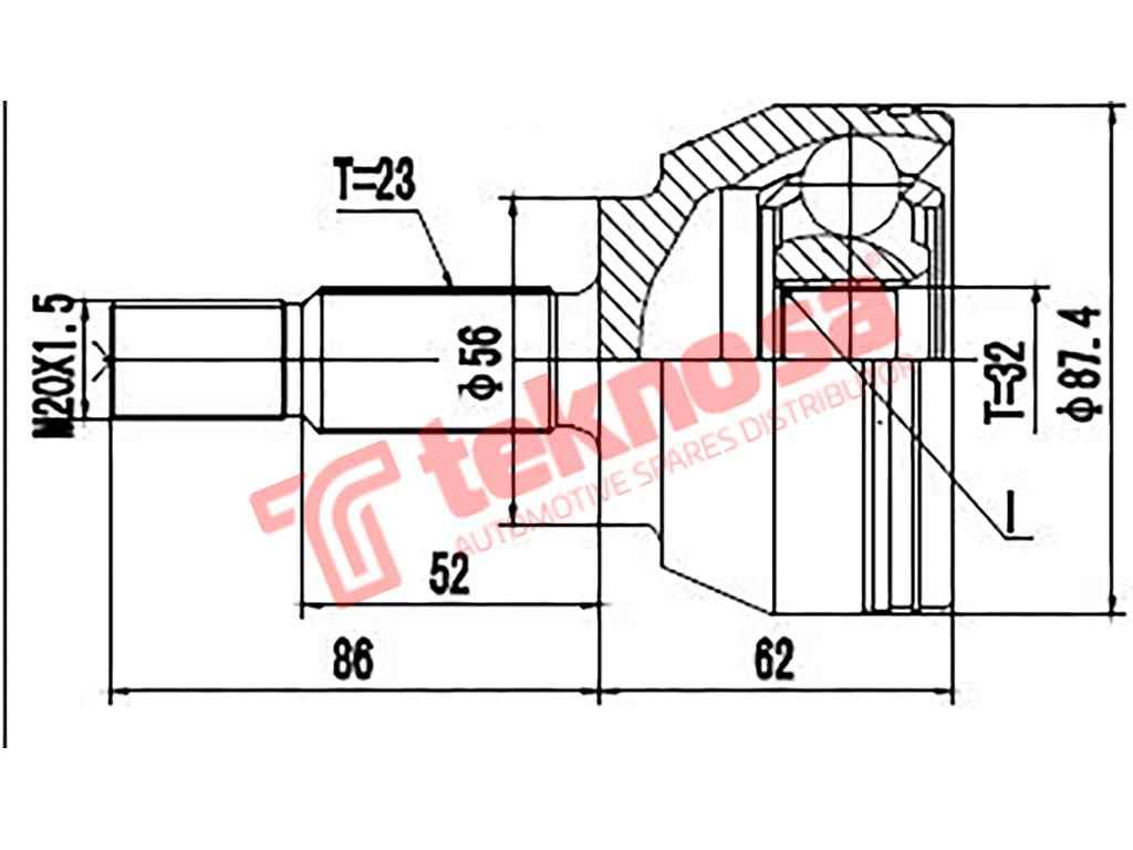 OUTER CV JOINT - RN3006 (TEKNOSA)