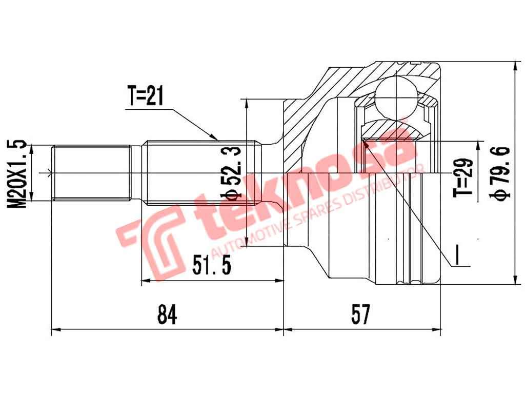 OUTER CV JOINT - RN3012 (TEKNOSA)