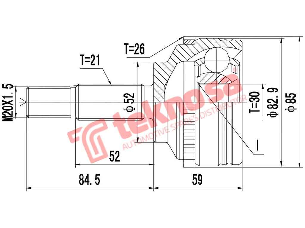 OUTER CV JOINT - RN7038A (TEKNOSA)