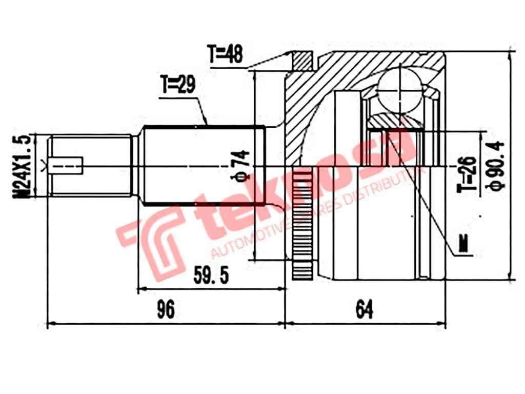 OUTER CV JOINT - RV3014A (TEKNOSA)