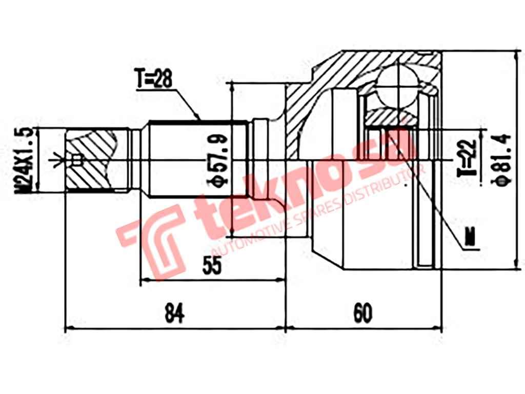 OUTER CV JOINT - RV3015 (TEKNOSA)