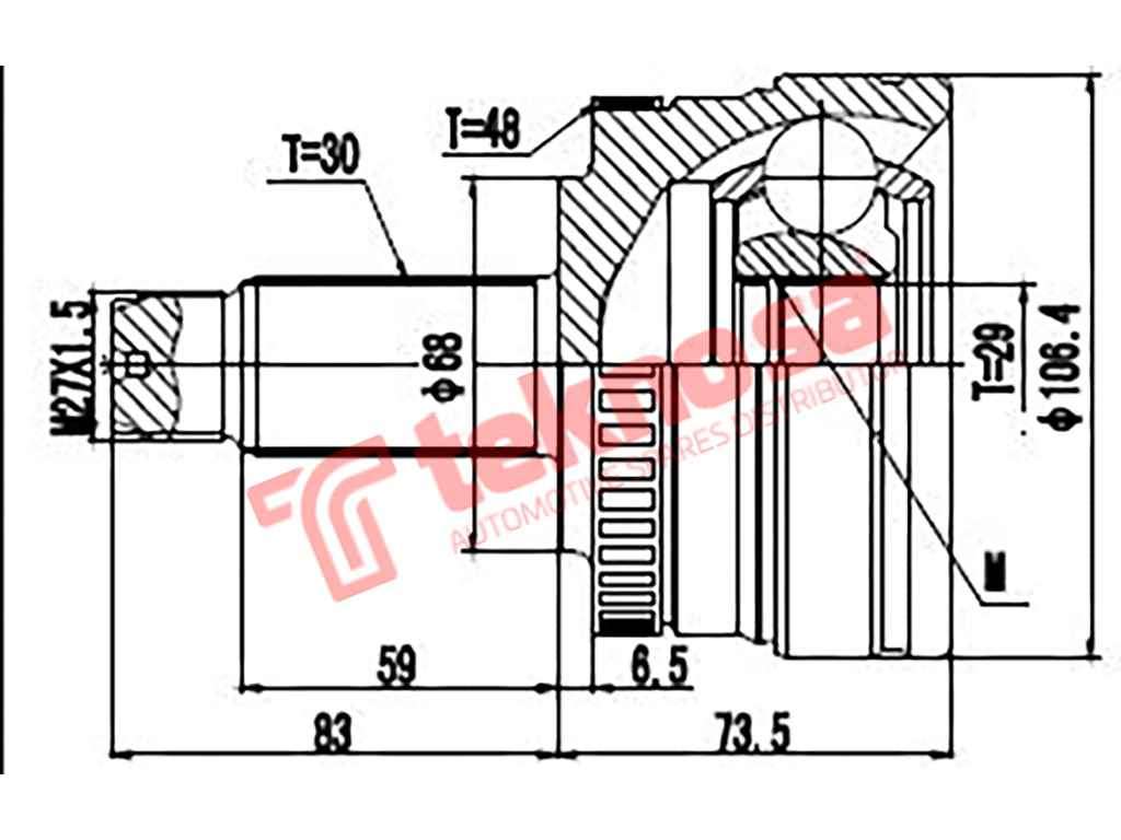 OUTER CV JOINT - RV3016A (TEKNOSA)
