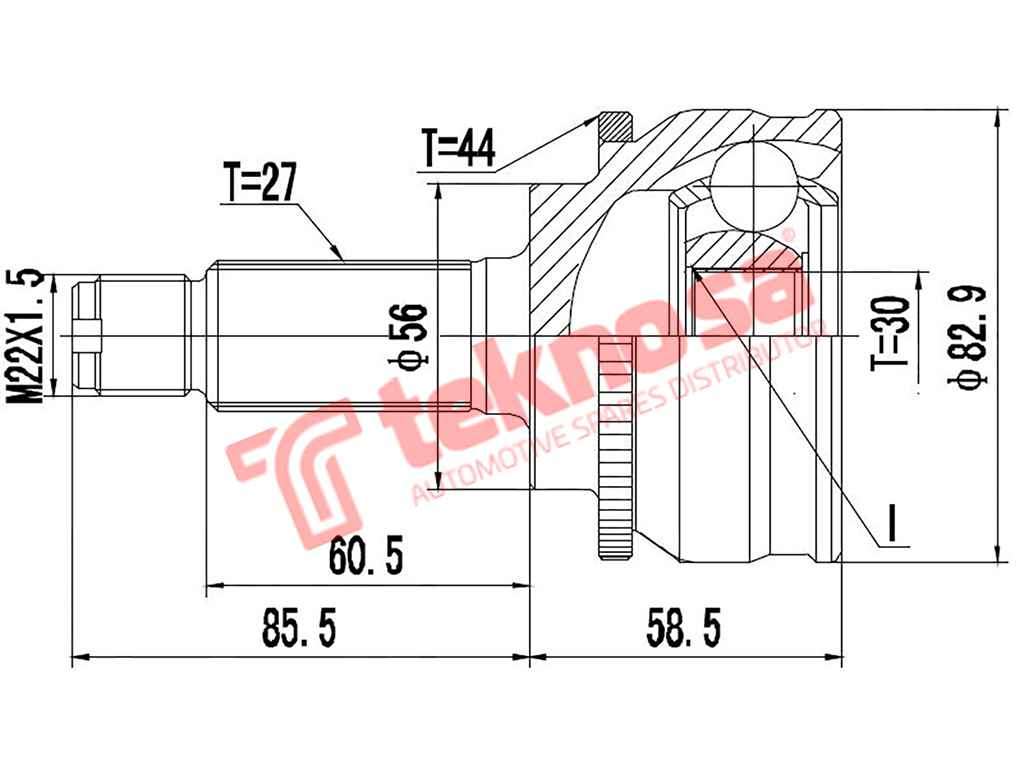 TEKNOSA FRONT LEFT - RIGHT OUTER CV JOINT For SUBARU FORESTER [SF] 2.5I 4X4 (EJ25)(16V 110KW) 98-02