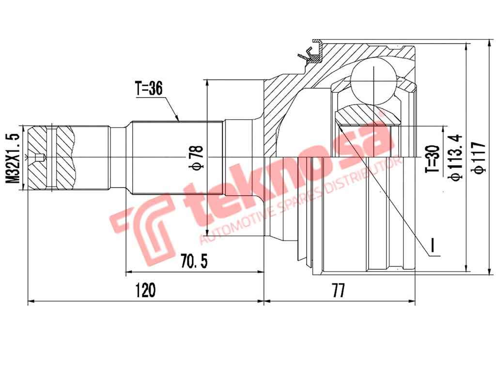 OUTER CV JOINT - TO3011 (TEKNOSA)