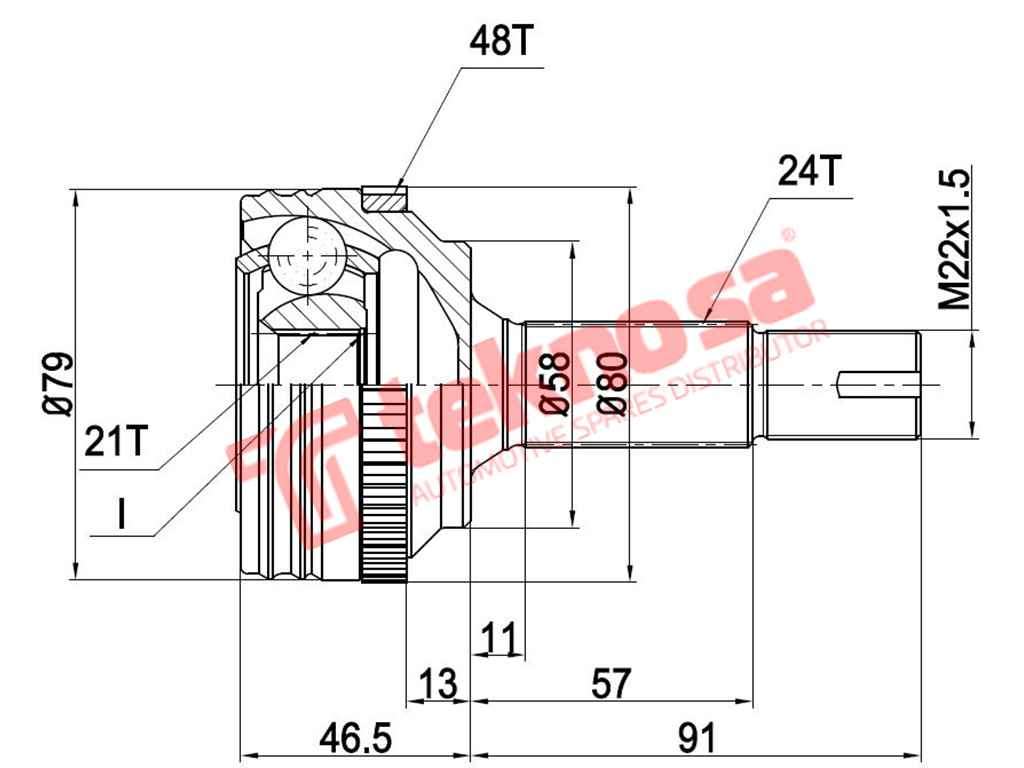 Outer Cv Joint - To5732 (Teknosa)