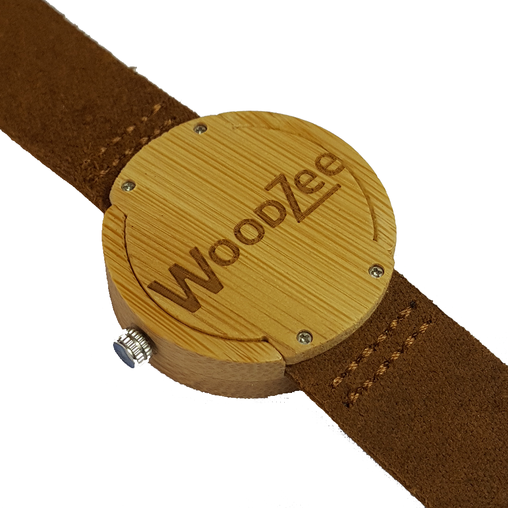 Woody - Bamboo Ladies Watch With Brown Leather Strap