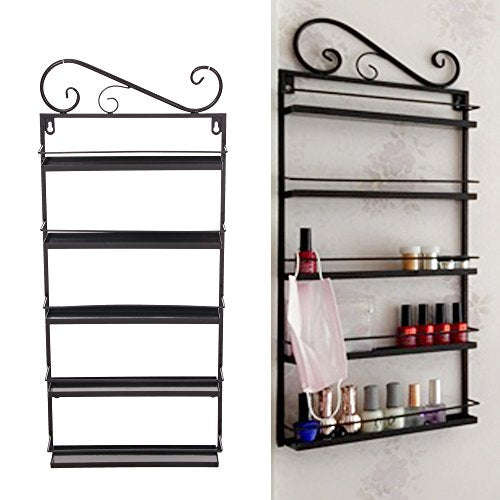 MultiWare Nail Polish Rack Wall Mounted 5 Tier Nail Polish Organizer Varnish Metal Display Stand ...