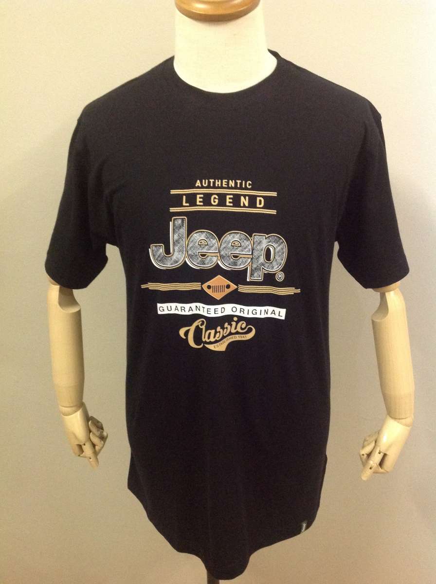 Jeep Men T-Shirt Collection - 3XL / Jeep Men Black Authentic Legend T-Shirt / 100% Cotton