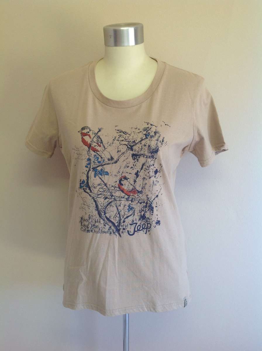 Jeep Ladies T-shirt Variety - L / Biscuit Birds
