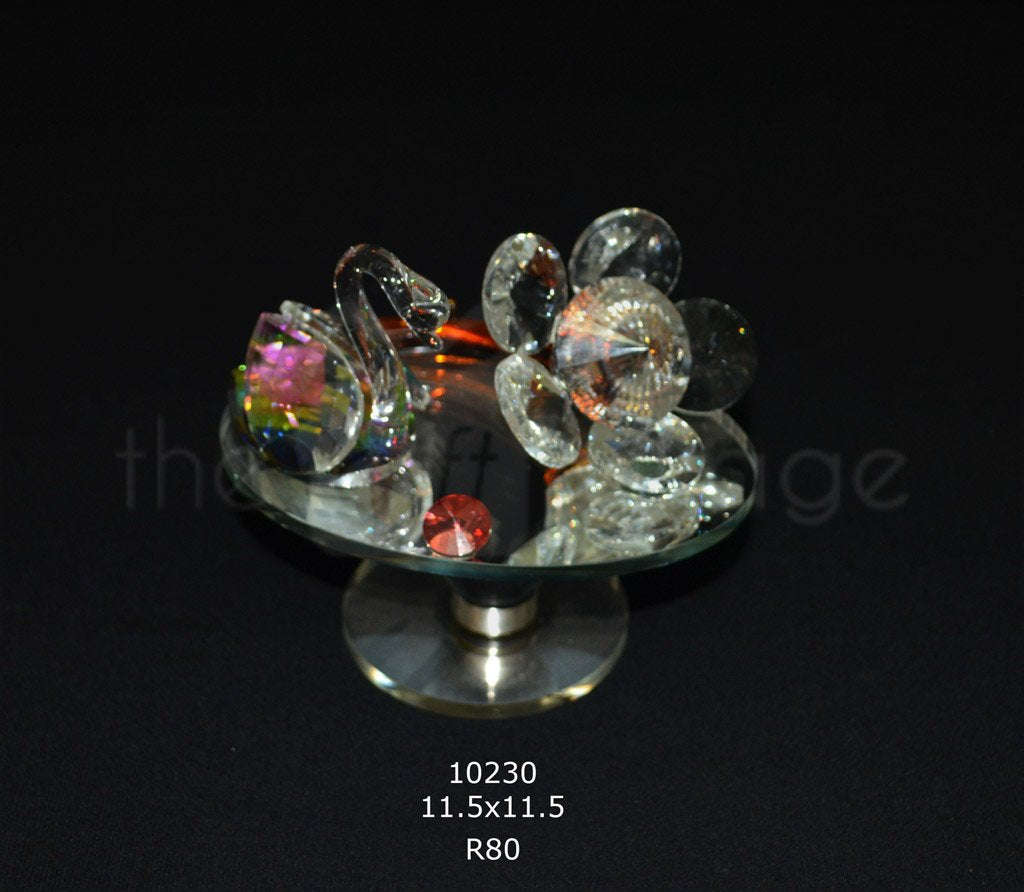 Crystal Duck & Flower For Decoration - 10230