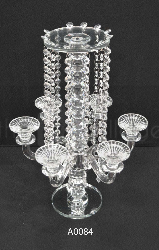 Candle Center Piece : Crystal 6 Candle & Flower holder - A0084