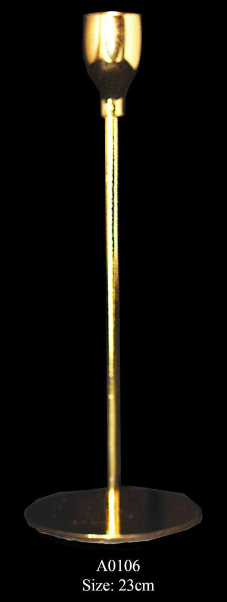 Gold Single Candle Stick For Decoration 23cm - A0106