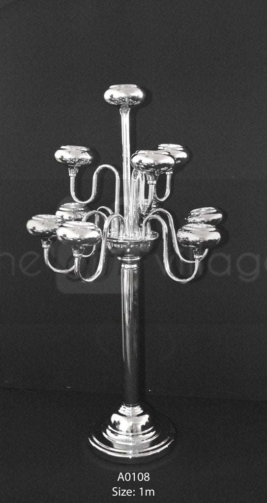 Silver 9 Candle Holder For Decoration 100cm - A0108