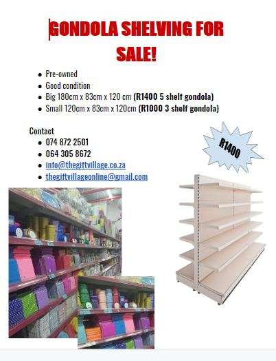 GONDOLA SHELVING FOR SALE!