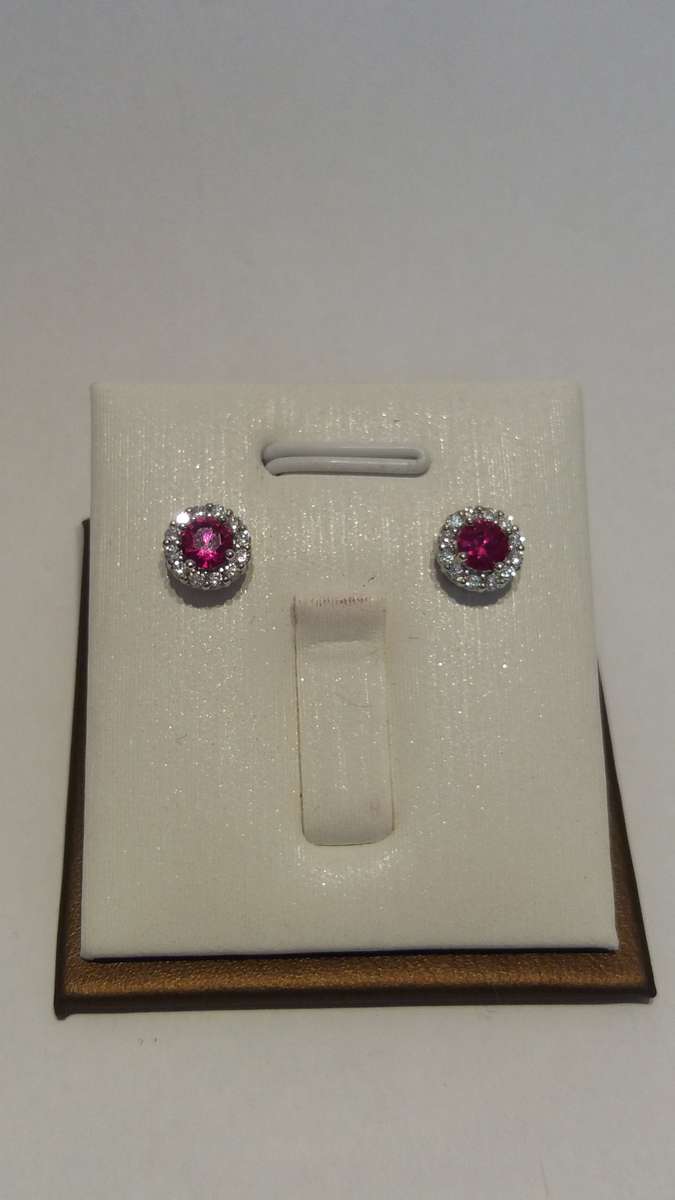 Sterling Silver Ruby Stud earrings